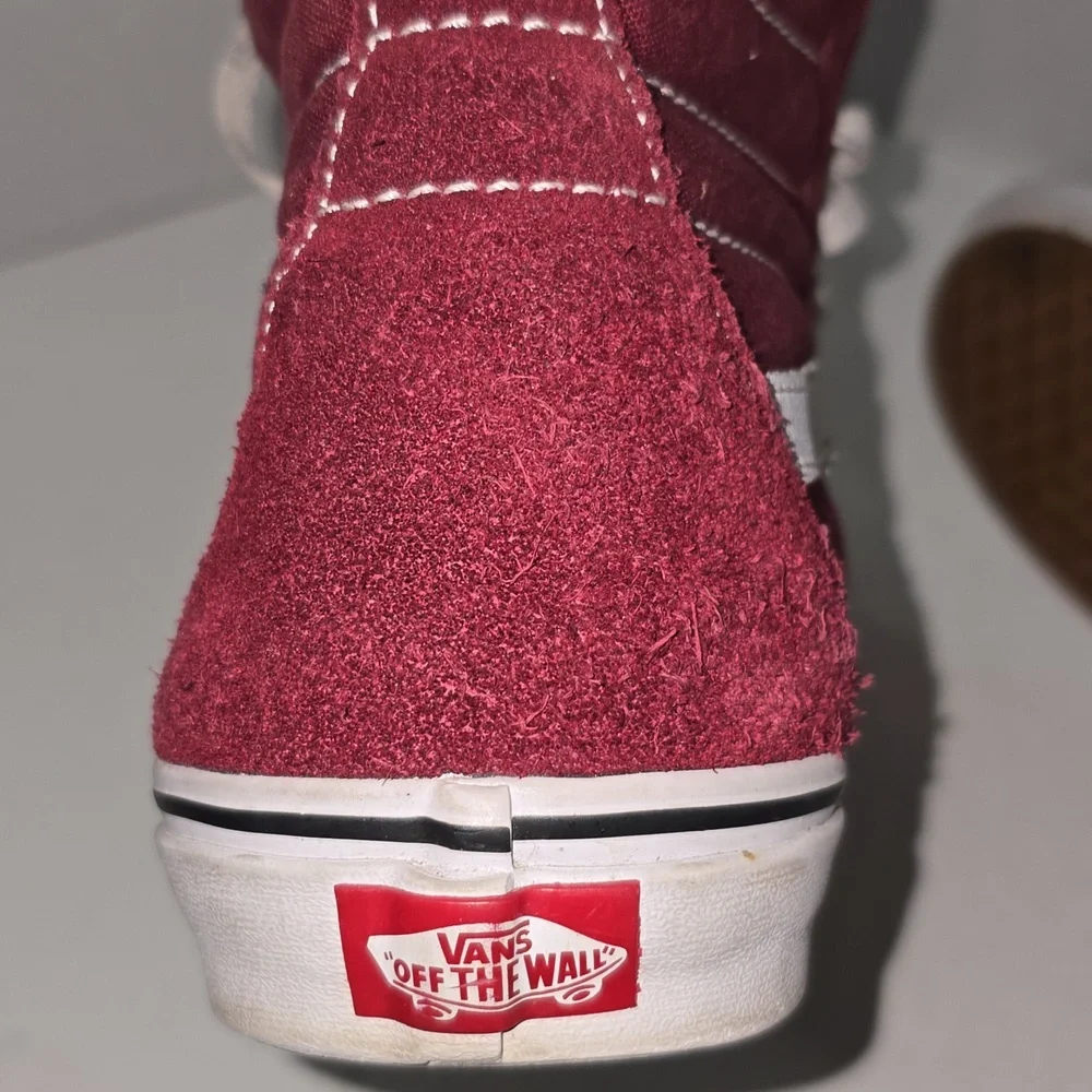 Vans SK8-Hi Sneakers Color Burgundy Canvas Suede Mens Size 9 Womens Size 10.5 - Picture 14 of 15